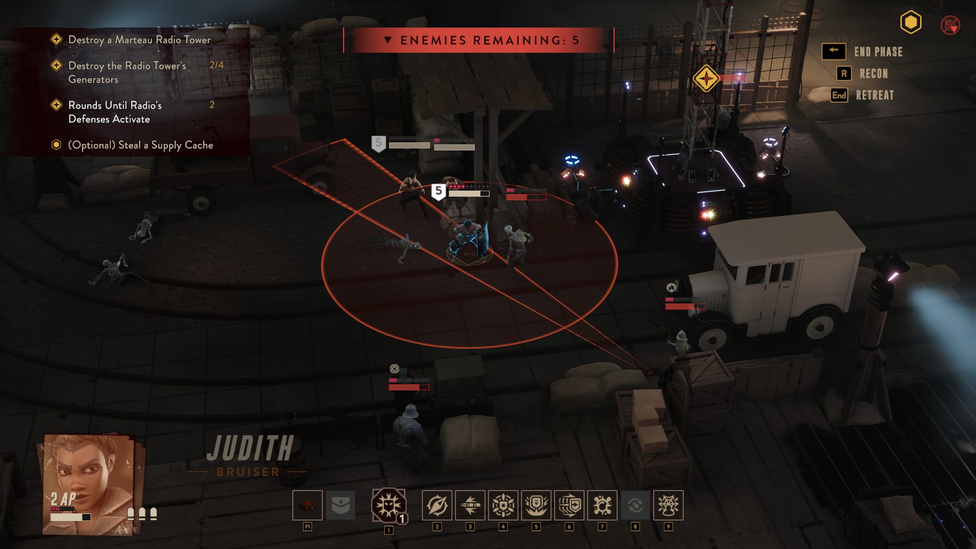 Пошаговый бой в игре The Lamplighters League.