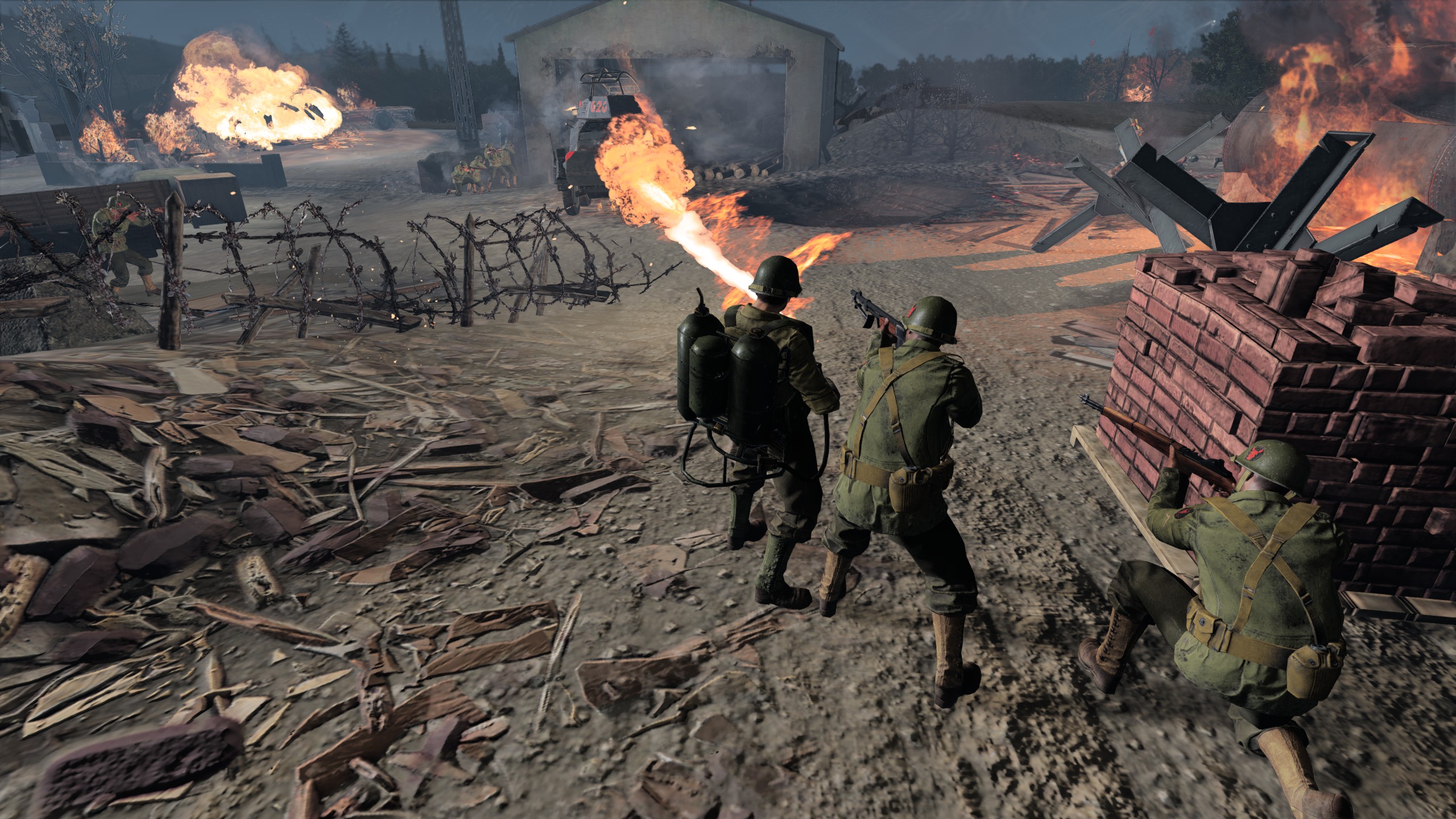 Инженеры Company of Heroes 3 используют огнемет