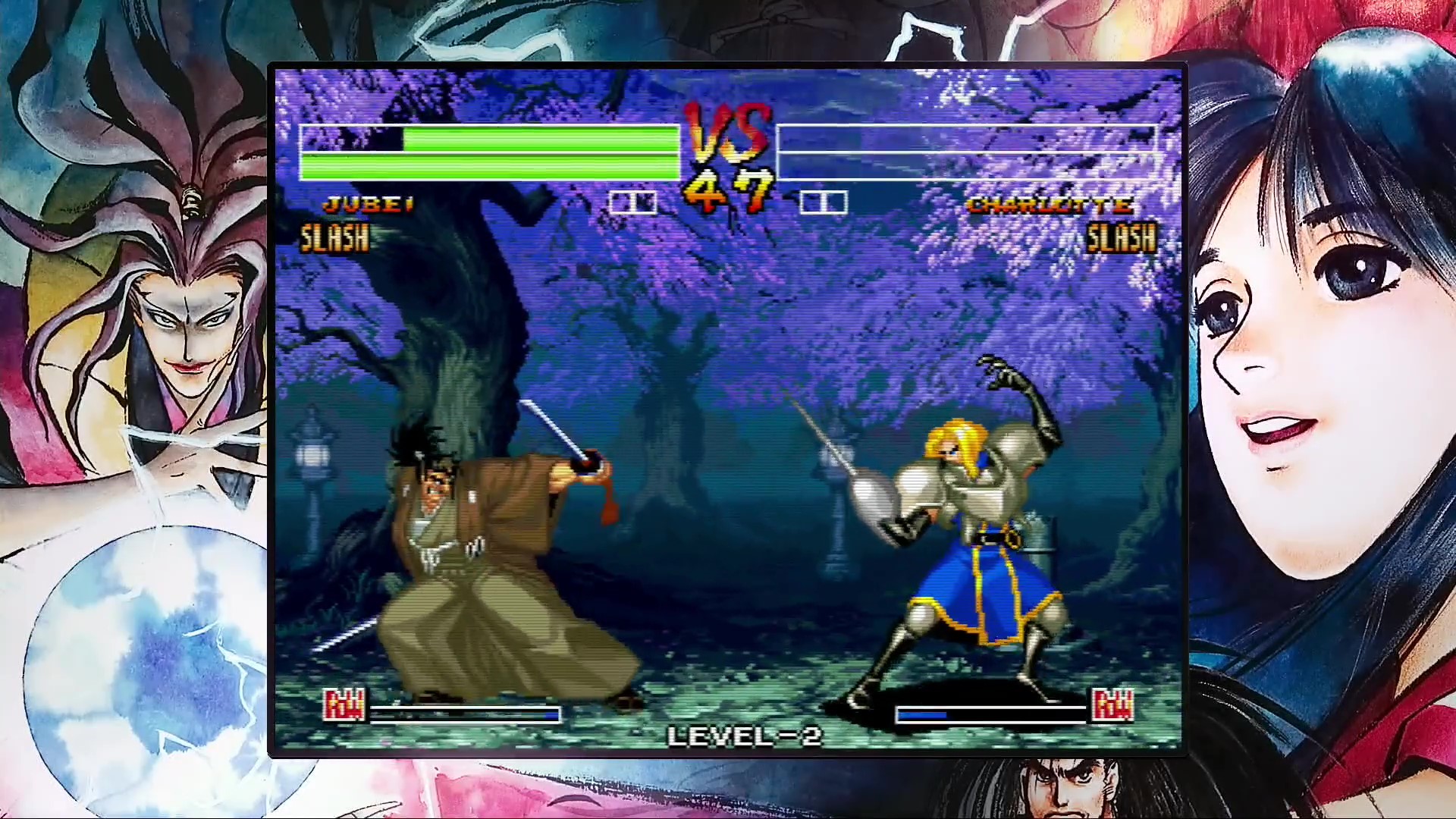 В версии Samurai Shodown 4 из коллекции NEOGEO Collection Джубей сталкивается с Шарлоттой.