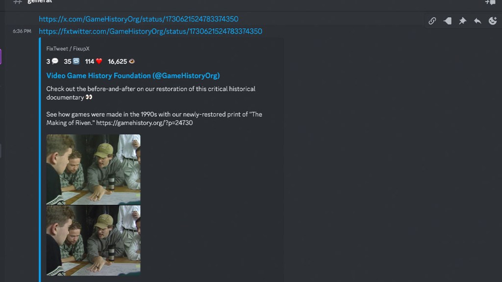 Twitter Discord Embed работает