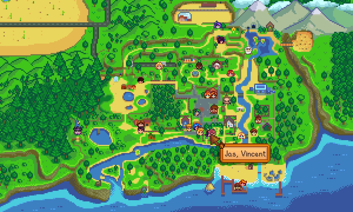 Моды для Stardew Valley - локации на карте NPC