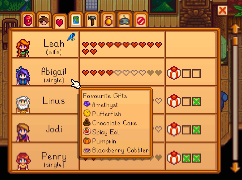 Stardew Valley mods - Gift Taste Helper