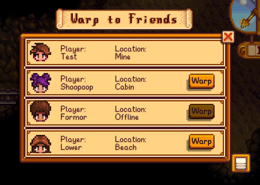 Моды для Stardew Valley - Warp To Friends
