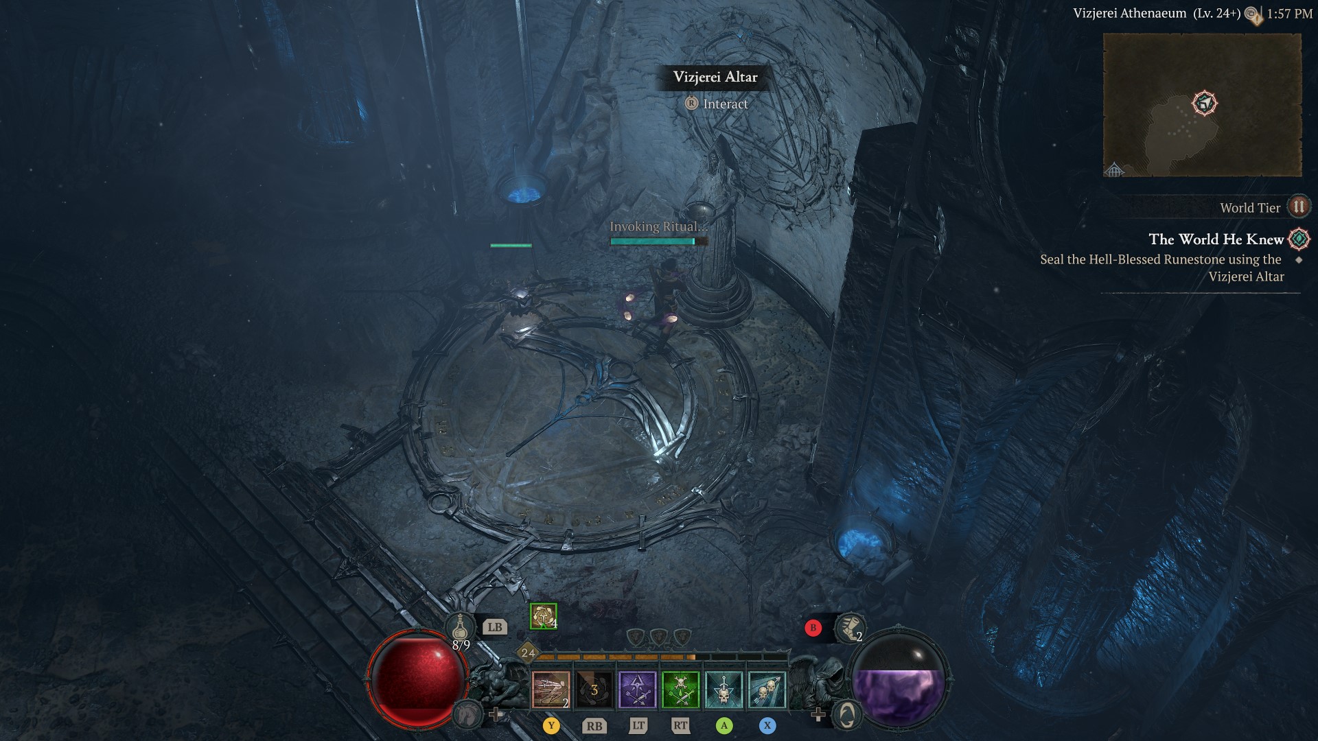 Скриншот третьего сезона Diablo 4: вор с компаньоном-роботом-пауком
